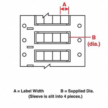 BRADY Wire Marking Sleeves 0.5 In W 0.645 In L, 31EC60