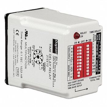 DAYTON Time Delay Relay 120VAC/DC 10A SPDT, 31EE10