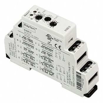 DAYTON Time Delay Rlay 12 to 240VAC/DC 15A DPDT, 31EE12