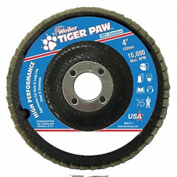 WEILER Fiber Disc 4 in Dia 5/8in Arbor 60 Grit, 31GG07