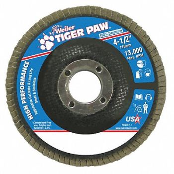 WEILER H7359 Fiber Disc 4 1/2 in Dia 7/8in Arbor, 31GG09