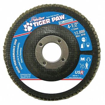 WEILER H7360 Fiber Disc 4 1/2 in Dia 7/8in Arbor, 31GG38
