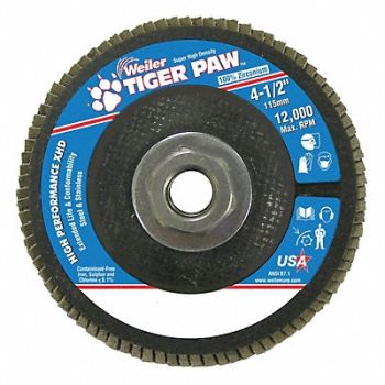 WEILER Fiber Disc 4 1/2 in Dia 5/8in Arbor, 31GG40