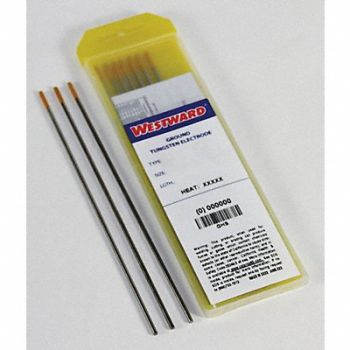 WESTWARD WMS 10pc Gold Tungsten Electrode, 31GH48