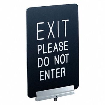 VISIONTRON Signage Engraved 11x7 in EXIT PLEASE, 31HH41