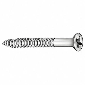 GRAINGER APPROVED WOOD SCR CSK82 PH ST YLP #14x4L PK100, 31JE94