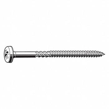 GRAINGER APPROVED Multi Screw #10 Pan Head Zinc 1 L PK200, 31JJ02