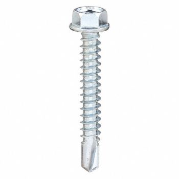 GRAINGER APPROVED Drill Screw Hex #10 Zinc 1 L PK2500, 31JK01