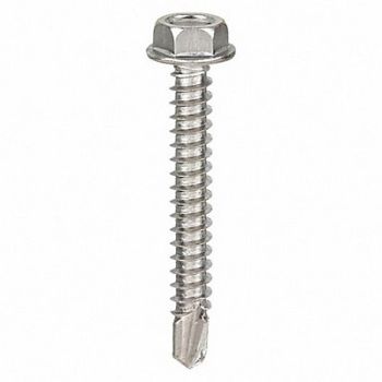 GRAINGER APPROVED Drill Screw Hex #12 410SS 1 L PK2000, 31JK23