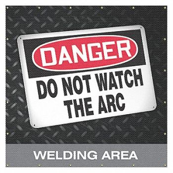ACCUFORM Welding Curtain 6 ft W Printed Yellow, 31LW67