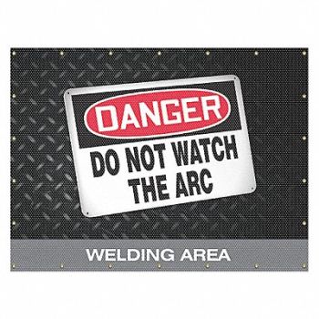 ACCUFORM Welding Curtain 8 ft W Printed Yellow, 31LW70