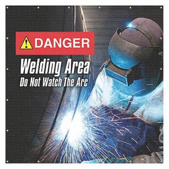ACCUFORM Welding Curtain 6 ft W Printed Yellow, 31LW73