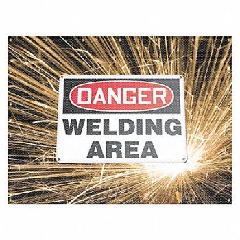 ACCUFORM Welding Curtain 8 ft W Printed Yellow, 31LW82