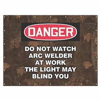 ACCUFORM Welding Curtain 8 ft W Printed Yellow, 31LW94