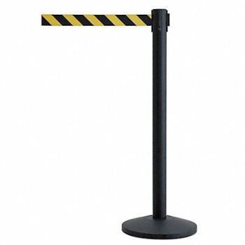 QUEUEWAY Barrier Post with Belt Metal 7-1/2 ft L, 31MH98