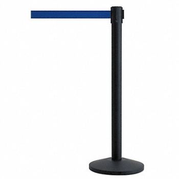 QUEUEWAY Barrier Post with Belt Metal 7-1/2 ft L, 31MH99