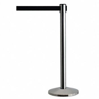 QUEUEWAY Barrier Post with Belt Metal 7-1/2 ft L, 31MJ06