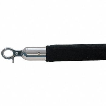 QUEUEWAY Barrier Rope 1-1/2 In x 8 ft Black, 31MJ19