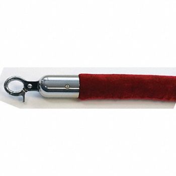 QUEUEWAY Barrier Rope 1-1/2 In x 6 ft Red, 31MJ27