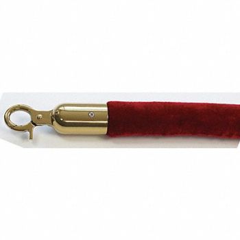 QUEUEWAY Barrier Rope 1-1/2 In x 6 ft Red, 31MJ30