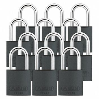 ABUS J5199 Lockout Padlock KA Black 2-17/32 H PK12, 31NE96