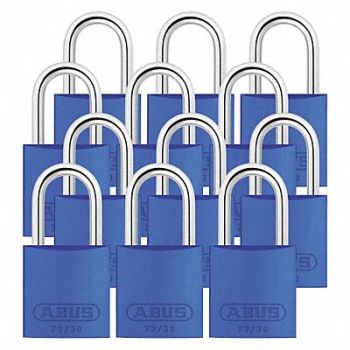 ABUS J5199 Lockout Padlock KA Blue 2-17/32 H PK12, 31NE97