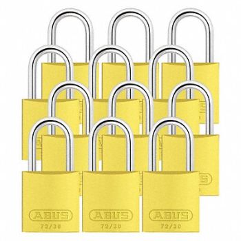ABUS J5199 Lockout Padlock KA Yellow 2-17/32 H PK12, 31NF05