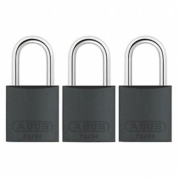 ABUS J5197 Lockout Padlock KA Black 2-17/32 H PK3, 31NF06