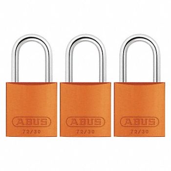 ABUS J5197 Lockout Padlock KA Orange 2-17/32 H PK3, 31NF10