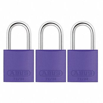 ABUS J5197 Lockout Padlock KA Purple 2-17/32 H PK3, 31NF11
