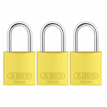 ABUS J5197 Lockout Padlock KA Yellow 2-17/32 H PK3, 31NF14