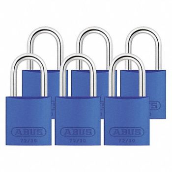 ABUS J5198 Lockout Padlock KA Blue 2-17/32 H PK6, 31NF16