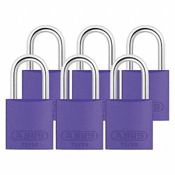 ABUS J5198 Lockout Padlock KA Purple 2-17/32 H PK6, 31NF20