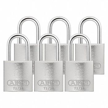 ABUS J5198 Lockout Padlock KA Silver 2-17/32 H PK6, 31NF22