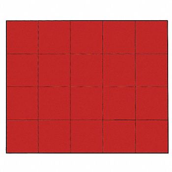 MAGNA VISUAL Magnetic Squares 3/4 in W Red PK20, 31TW30