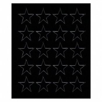 MAGNA VISUAL Magnetic Stars 3/4 in W Black PK20, 31TW48