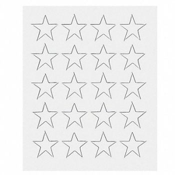 MAGNA VISUAL Magnetic Stars 3/4 in W White PK20, 31TW49