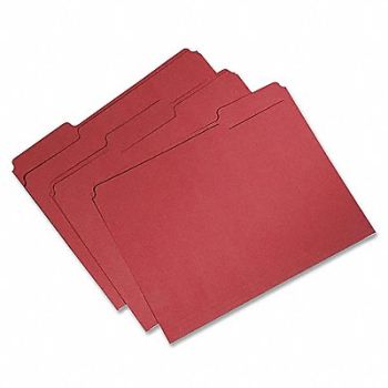ABILITY ONE Folder Letter 1/3 Cut Rcycld Red PK100, 31UF29