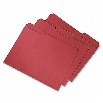 ABILITY ONE Folder Letter 1/3 Cut Rcycld Red PK100, 31UF32