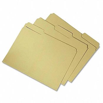 ABILITY ONE Folder Letter 1/3 Cut Rcycld Yellw PK100, 31UF34