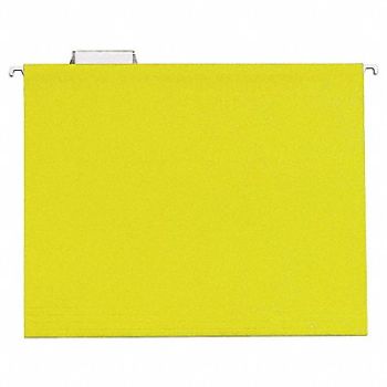 ABILITY ONE Hanging File Folders Yellow PK25, 31UF55