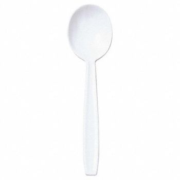 ABILITY ONE Soup Spoon White Skilcraft Med PK100, 31UF58