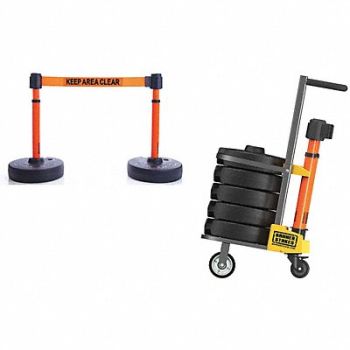 BANNER STAKES PLUS Barricade Orange Keep Area Clear, 31XF86