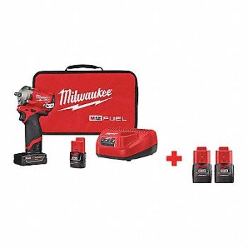 MILWAUKEE Impact Wrench Cordless Compact 12VDC, 326UR9