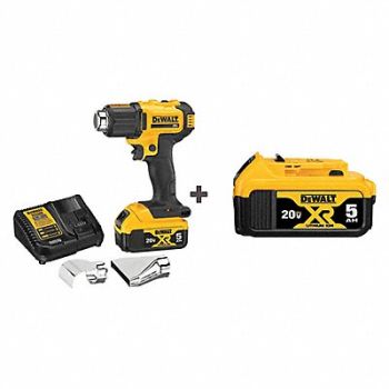 DEWALT Heat Gun Kit 20V DC 3.9 lb 990 deg.F, 326ZM4
