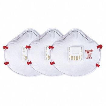 MILWAUKEE Disposable Respirator Universal Size PK3, 327WX2