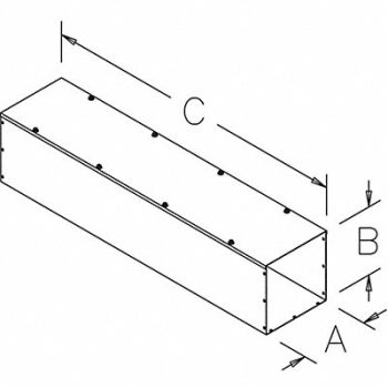 HOFFMAN Lay-In Flat-Cover Wireway 6inWx6inH, 32FN25