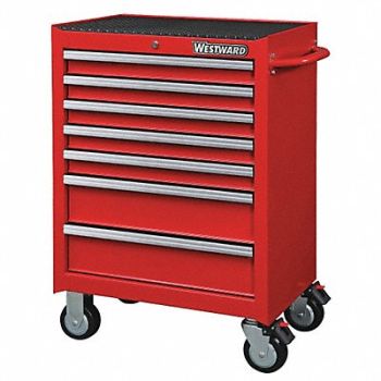 WESTWARD Rolling Tool Cabinet Red Heavy Duty, 32H888