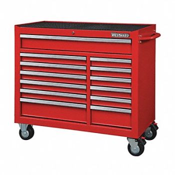 WESTWARD Rolling Tool Cabinet Red Heavy Duty, 32H891