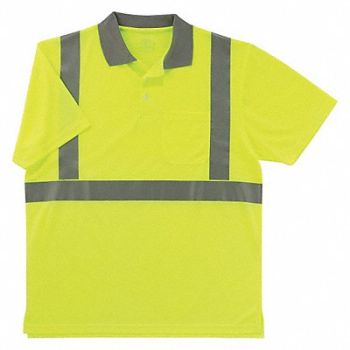 GLOWEAR BY ERGODYNE Polo Shirt Men 3XL Lime Polyester, 32MD47